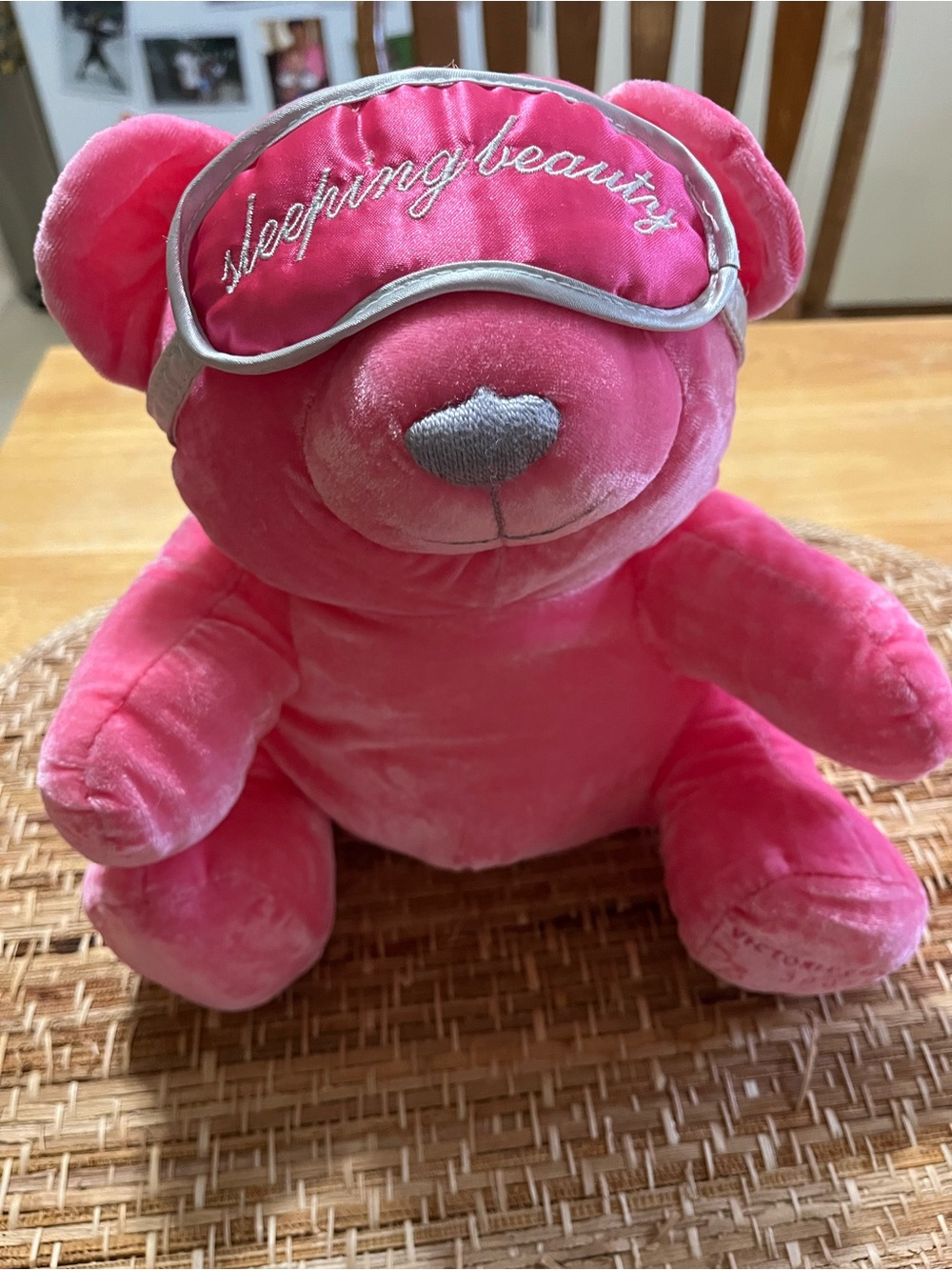 Victoria's Secret Pink Plush Bear Face Mask "Sleeping Beauty" 2005
